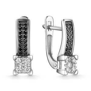 Серьги с бриллиантами из белого золота 585 пробы