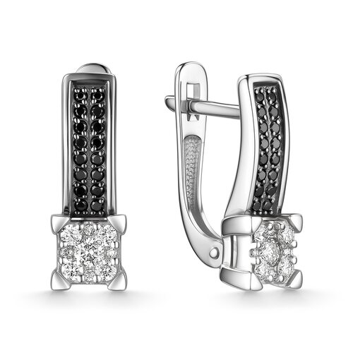 Серьги с бриллиантами из белого золота 585 пробы