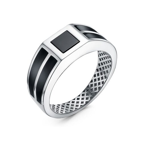 Кольцо с ониксом из серебра 925 пробы
