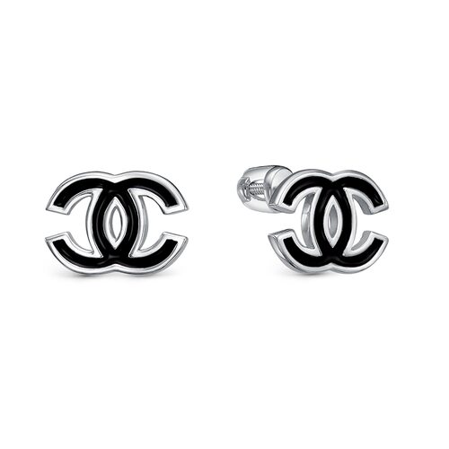 Серьги с эмалью из серебра 925 пробы