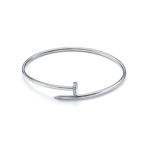 Браслет "Гвоздь" с фианитами из серебра 925 пробы