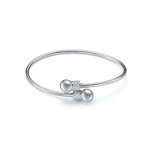 Браслет с фианитами из серебра 925 пробы