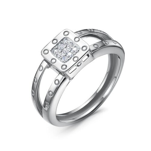 Кольцо с фианитами из серебра 925 пробы