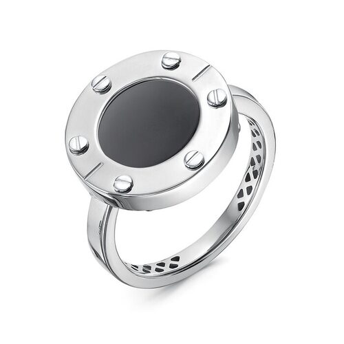 Кольцо с ониксом из серебра 925 пробы