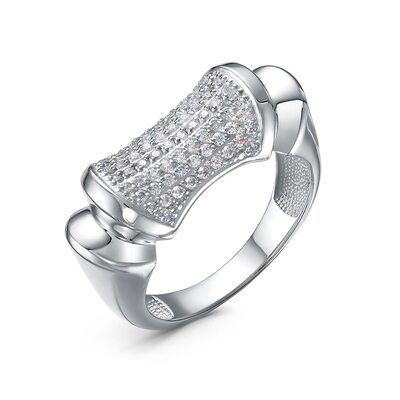 Кольцо с фианитами из серебра 925 пробы