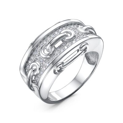 Кольцо с фианитами из серебра 925 пробы