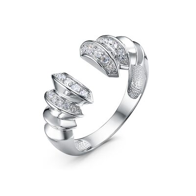 Кольцо с фианитами из серебра 925 пробы