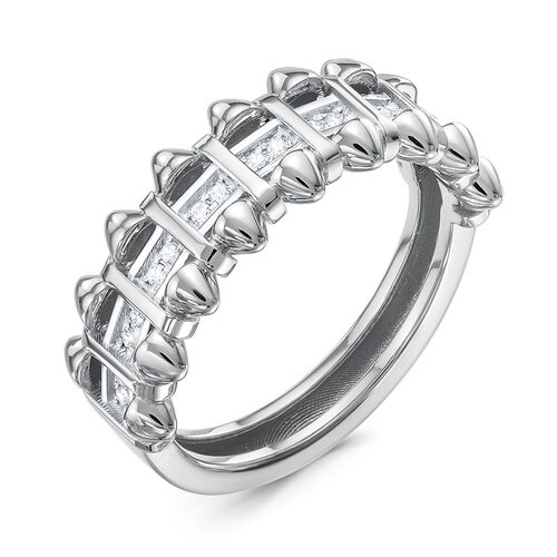 Кольцо с фианитами из серебра 925 пробы