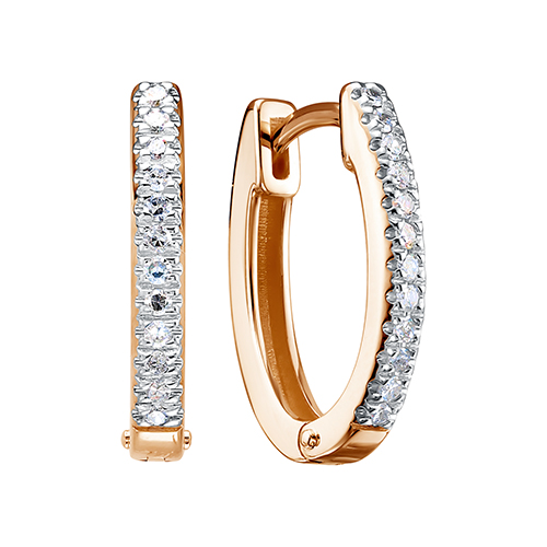 Серьги с бриллиантами из золота 585 пробы