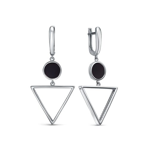 Серьги с ониксом из серебра 925 пробы