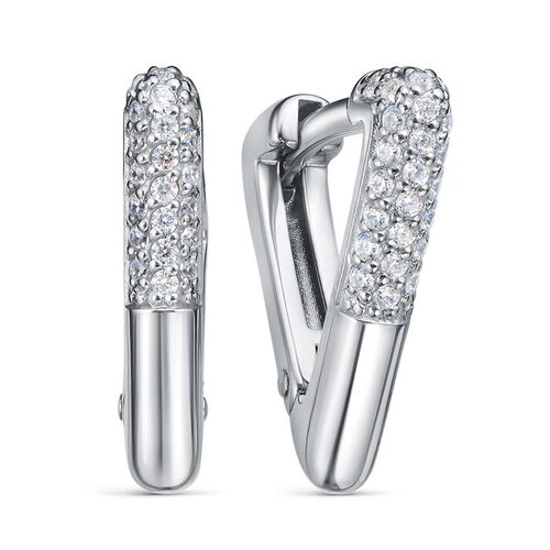 Серьги с фианитами из серебра 925 пробы