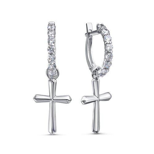 Серьги с фианитами из серебра 925 пробы