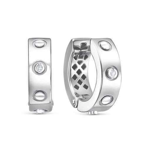 Серьги с фианитами из серебра 925 пробы
