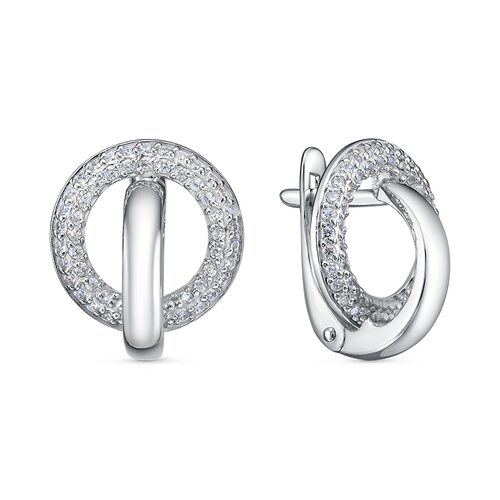 Серьги с фианитами из серебра 925 пробы