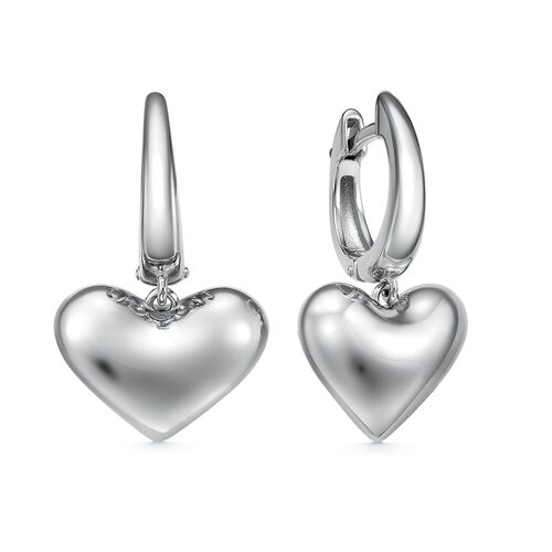 Серьги "Сердца" из серебра 925 пробы