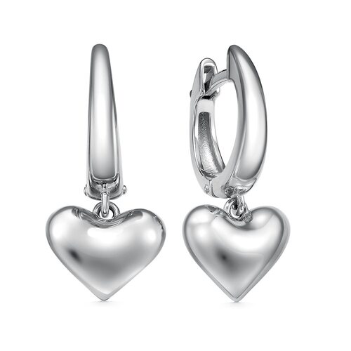 Серьги "Сердца" из серебра 925 пробы