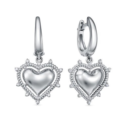 Серьги с фианитами из серебра 925 пробы