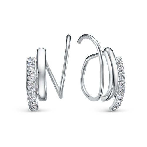 Серьги с фианитами из серебра 925 пробы