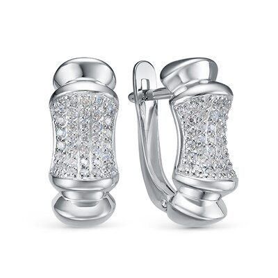 Серьги с фианитами из серебра 925 пробы