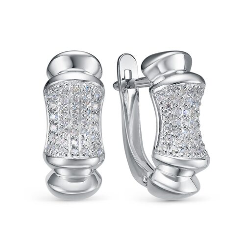 Серьги с фианитами из серебра 925 пробы