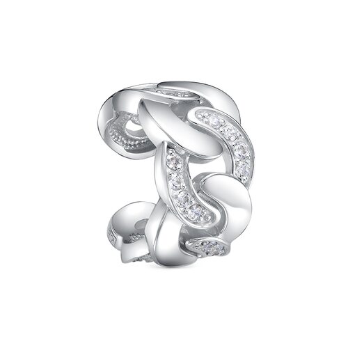 Серьга с фианитами из серебра 925 пробы