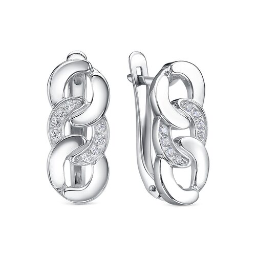 Серьги с фианитами из серебра 925 пробы
