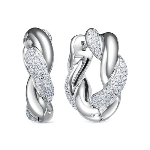 Серьги с фианитами из серебра 925 пробы