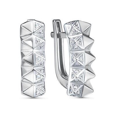 Серьги с фианитами из серебра 925 пробы