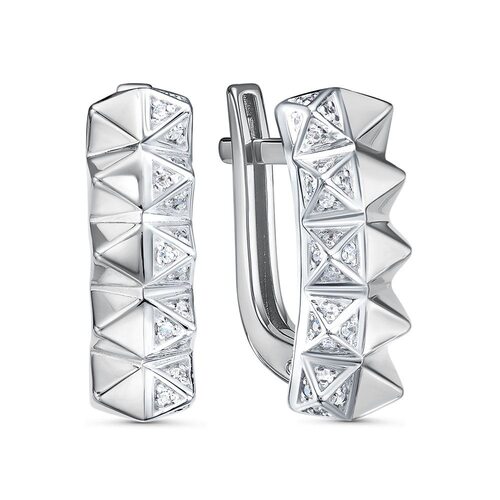 Серьги с фианитами из серебра 925 пробы