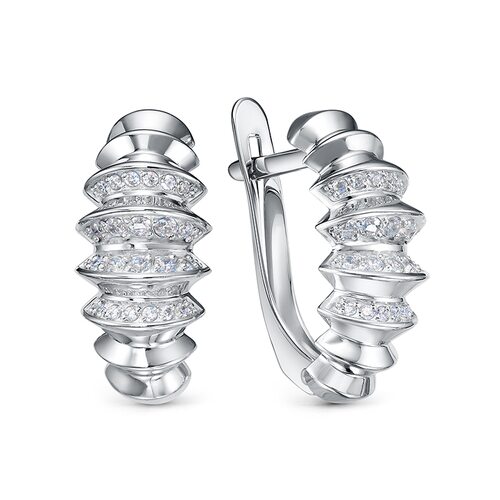 Серьги с фианитами из серебра 925 пробы