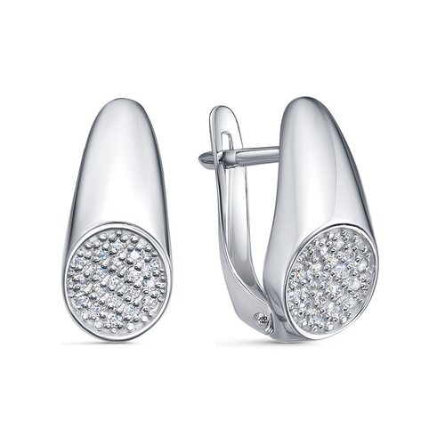 Серьги с фианитами из серебра 925 пробы