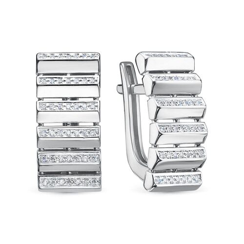 Серьги с фианитами из серебра 925 пробы