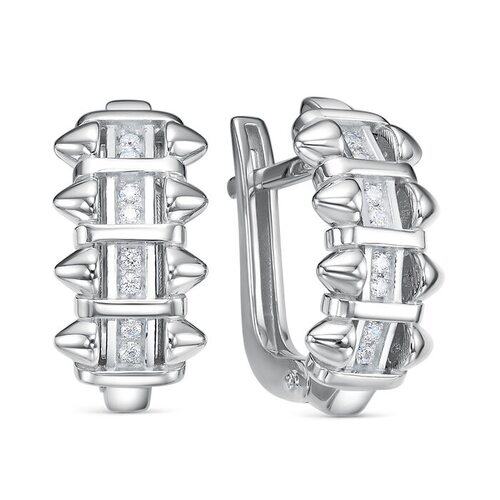 Серьги с фианитами из серебра 925 пробы