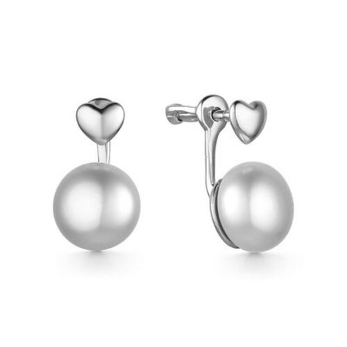 Серьги с жемчугом из серебра 925 пробы