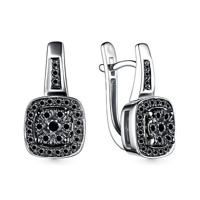 Серьги с бриллиантами из белого золота 585 пробы