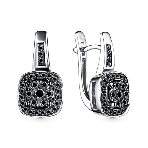 Серьги с бриллиантами из белого золота 585 пробы