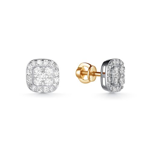 Пуссеты с бриллиантами из золота 585 пробы