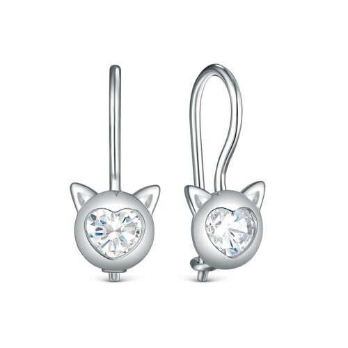 Серьги с фианитами из серебра 925 пробы