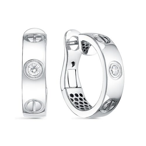 Серьги с бриллиантами из белого золота 585 пробы