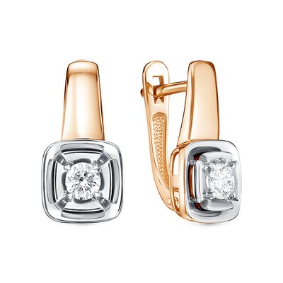 Серьги с бриллиантами из золота 585 пробы