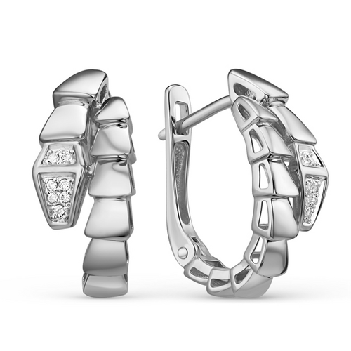 Серьги "Змеи" с бриллиантами из золота 585 пробы