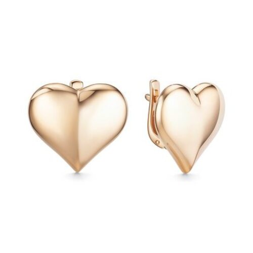 Серьги "Сердца" из золота 585 пробы