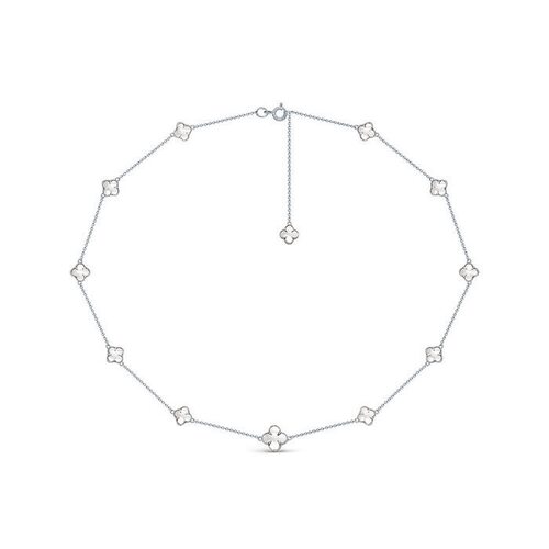 Колье "Клевера" с перламутром из серебра 925 пробы