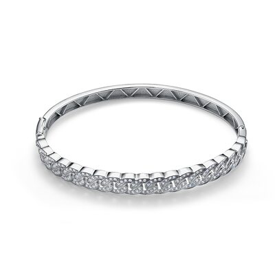 Браслет с фианитами из серебра 925 пробы