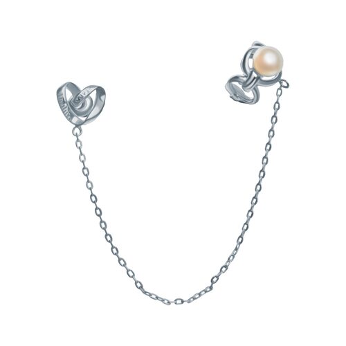 Серьга с жемчугом из серебра 925 пробы