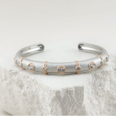 Браслет с фианитами из серебра 925 пробы