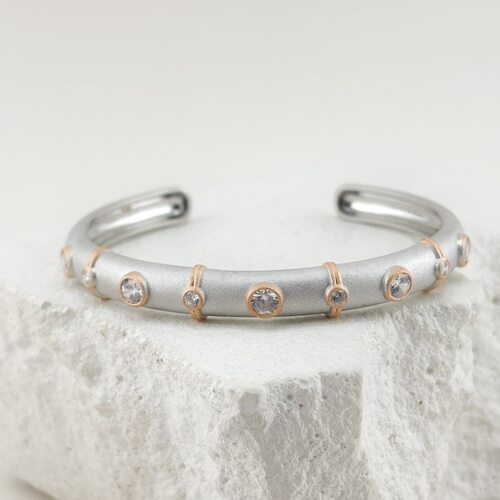 Браслет с фианитами из серебра 925 пробы