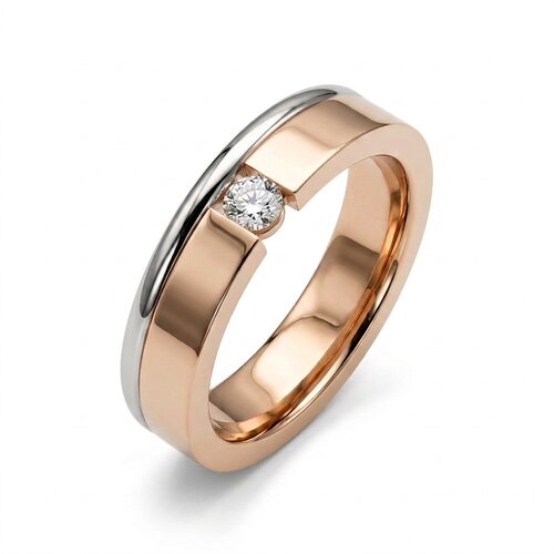 Кольцо обручальное с бриллиантом из золота 585 пробы