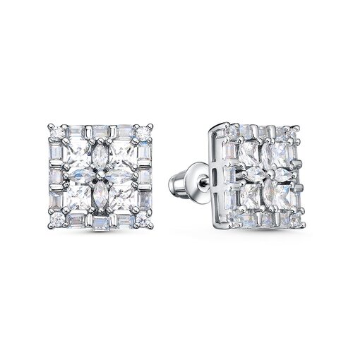 Серьги с фианитами из серебра 925 пробы