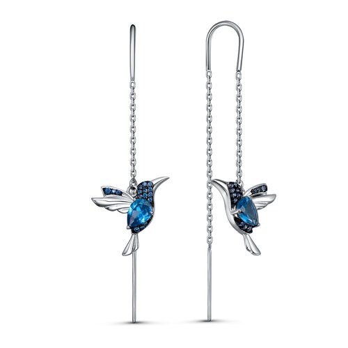 Серьги с фианитами из серебра 925 пробы